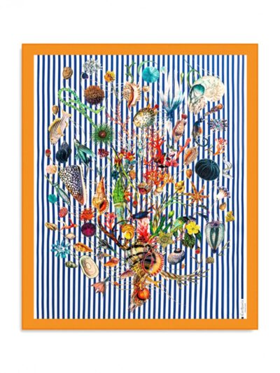 Orange Sarong With Blue Stripes A’mmare